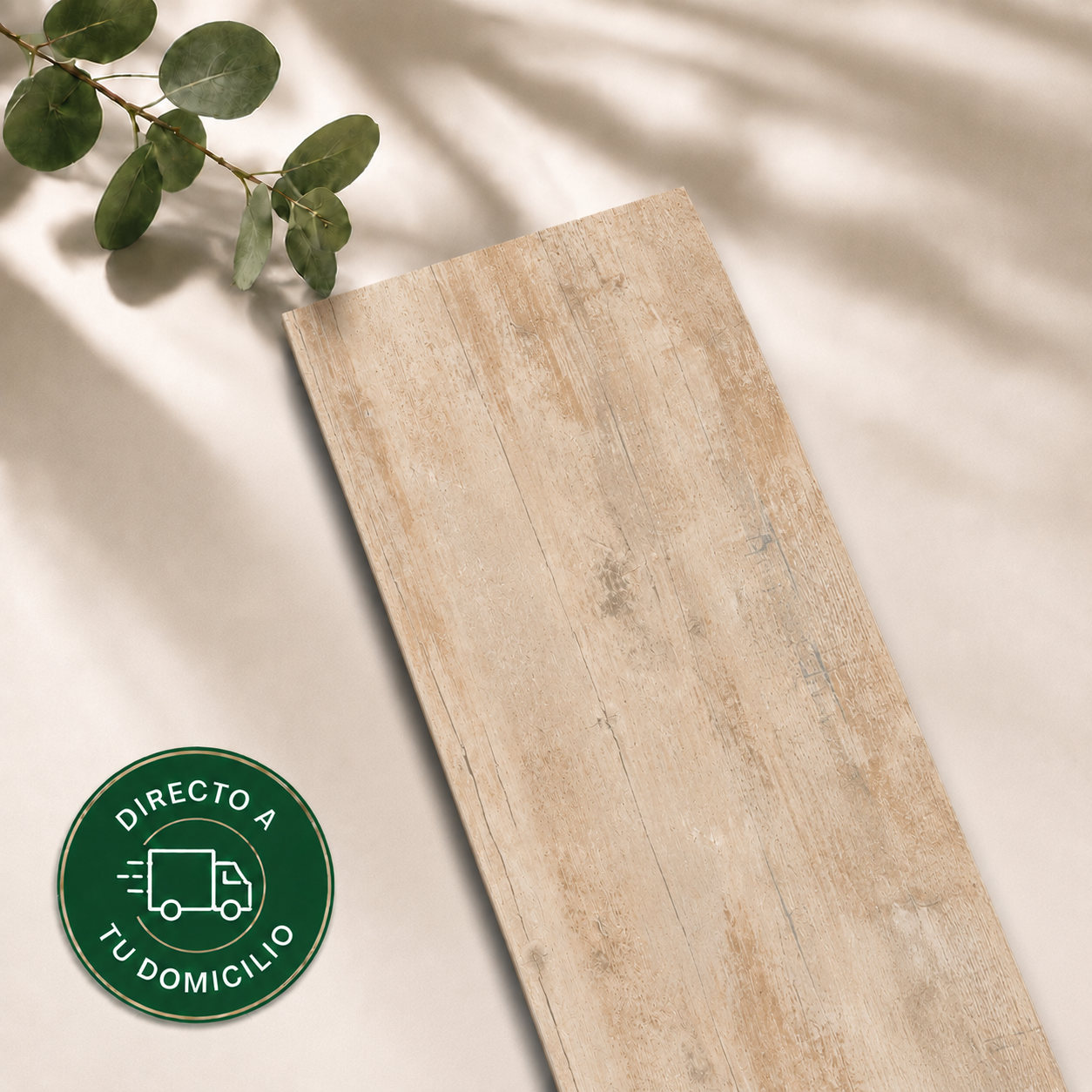 Muestra de Porcelanato Español Madera Beige Rústico 23x120