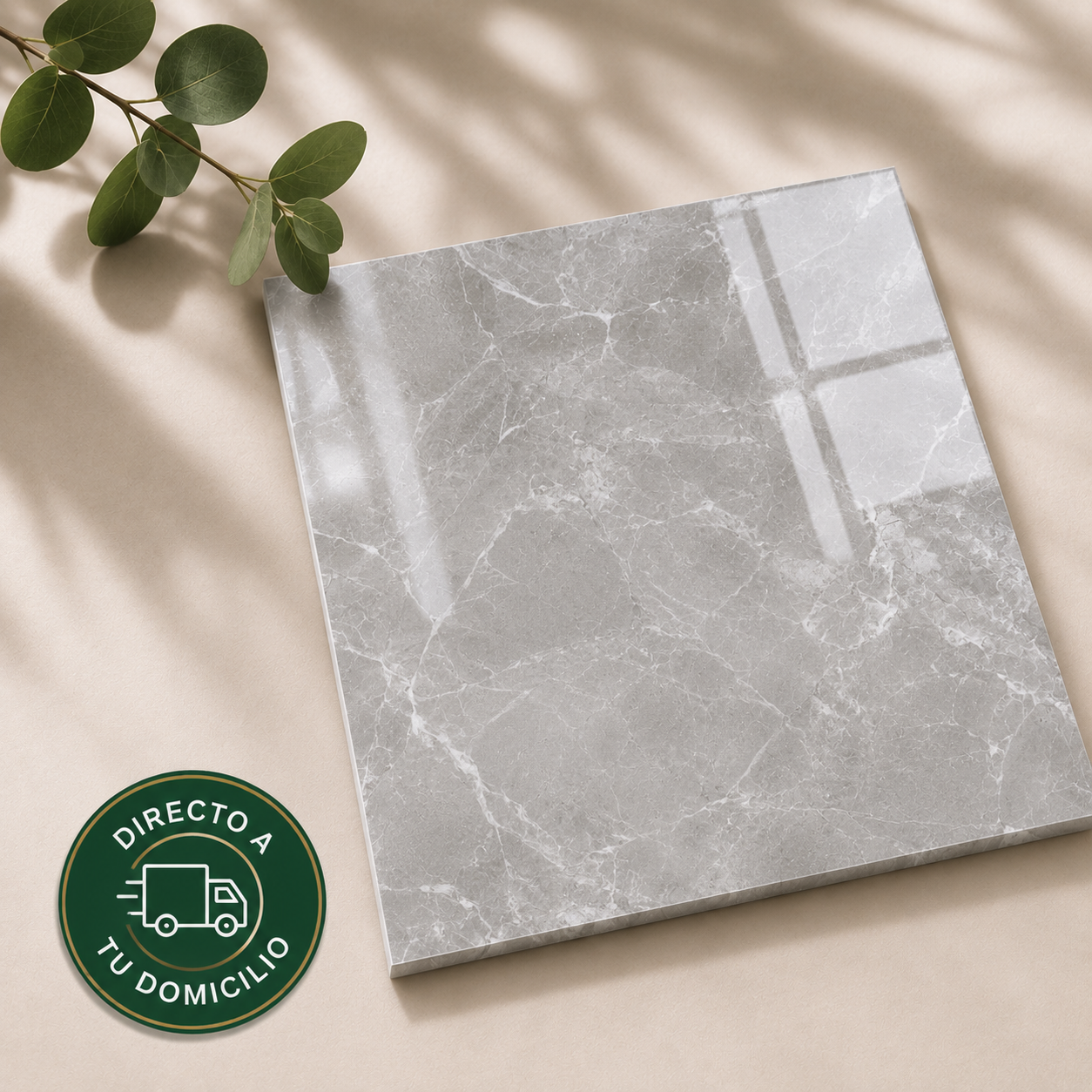 Muestra de Porcelanato Mármol Star Grey Brillante 60x60