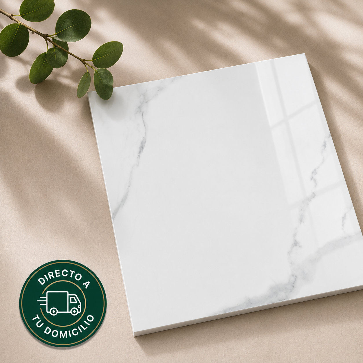 Muestra de Porcelanato Mármol Carrara Brillante 60x60