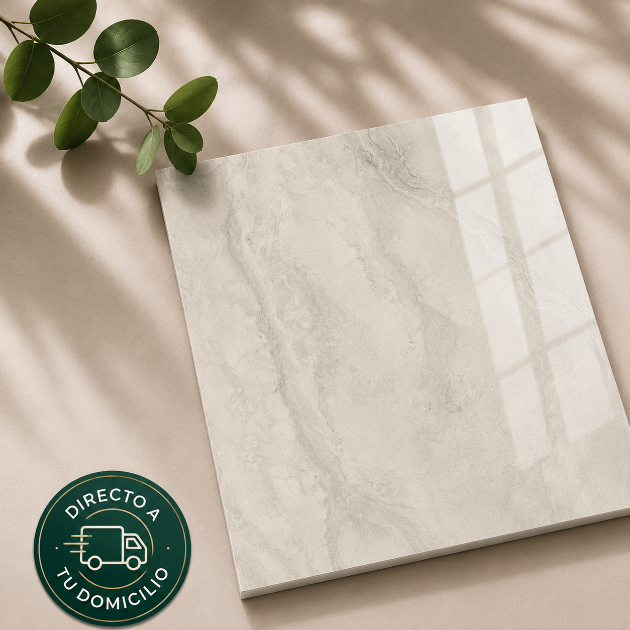 Muestra de Porcelanato Crema Mineral Brillante 60x60