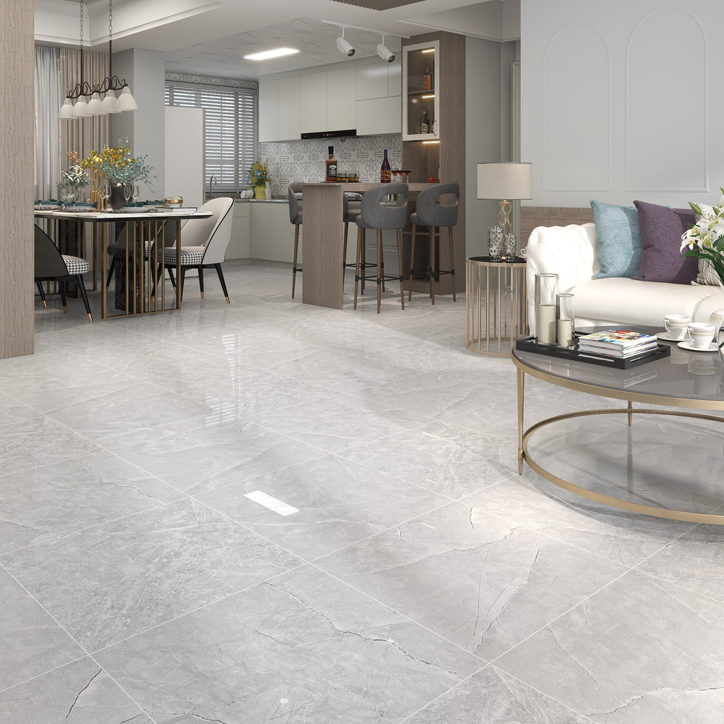 $11.900 por m²<br>Porcelanato Mármol Titanio Brillante 60x60<br>Caja de 1.44 m²